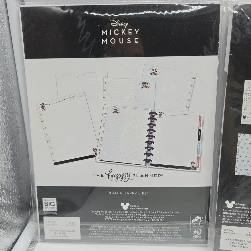 NEW 3x Happy Planner DISNEY Mickey Minnie Mouse Classic Paper Stickers Folder
